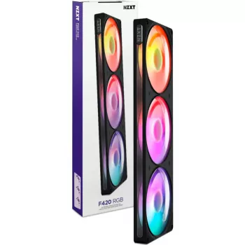 NZXT F420 RGB all-in-one nestejäähdytin, 420mm jäähdytin, 3x 140mm tuuletin, musta