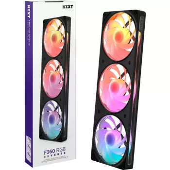 NZXT F360 RGB 360mm AIO neste-CPU-jäähdytin, musta, Reverse