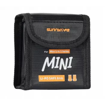 SUNNYLIFE tulenkestävä akun turvalaukku 2x DJI Mini 5/4/3 Pro / Mini 3 / Lito 1 / Lito X1 akuille