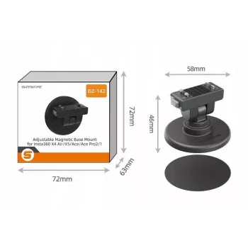 SUNNYLIFE Quick Release 1/4 tuuman pidike + magneettialusta Insta360 X4 Air X5 Ace Pro 2 / DZ-142-D