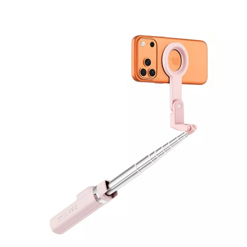TECH-PROTECT L11S MagSafe Bluetooth -selfietikku jalusta vaaleanpunainen