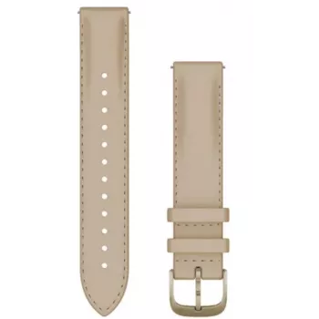 Garmin Quick Release -nahkaranneke 18mm Light Sand Cream Gold -soljella 010-12932-60