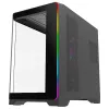Rampage LYRON Mid Tower -pelikotelotietokone, 7x ARGB PWM -tuuletinta, Tempered Glass, musta