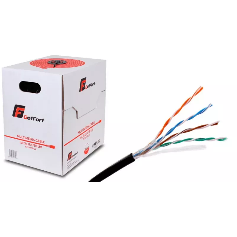 GETFORT Premium Cat.5e U/UTP UV Dry Core -ulkokaapeli 305m musta