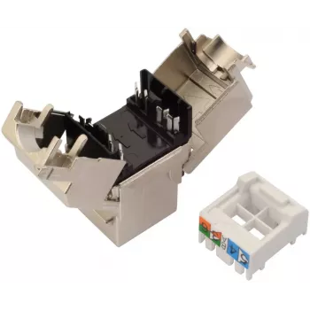 SOLARIX Cat.6 STP RJ45 Keystone-moduuli, työkaluton IDC, musta
