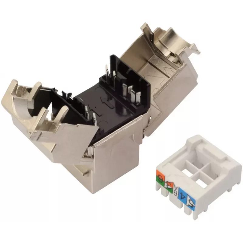 SOLARIX Cat.6 STP RJ45 Keystone-moduuli, työkaluton IDC, musta