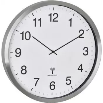 TFA Dostmann 60.3548.02 XXL radio-ohjattu seinäkello 508 mm x 65 mm valkoinen hopea suuri näyttö
