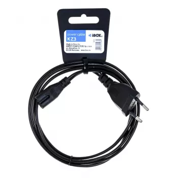 iBox KZ3 virtajohto, Euro 2-pin - IEC C7 (Figure-8), musta
