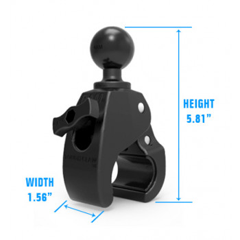 RAM Mounts RAP-404U Tough-Claw B-kokoinen puristusjalusta 1 tuuman pallolla - musta
