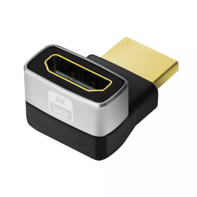 LogiLink AH0007A HDMI-sovitin, 270° kulma, HDMI tyyppi A uros naaras, 8K/60Hz, 48Gbit/s, HDMI 2.1, musta