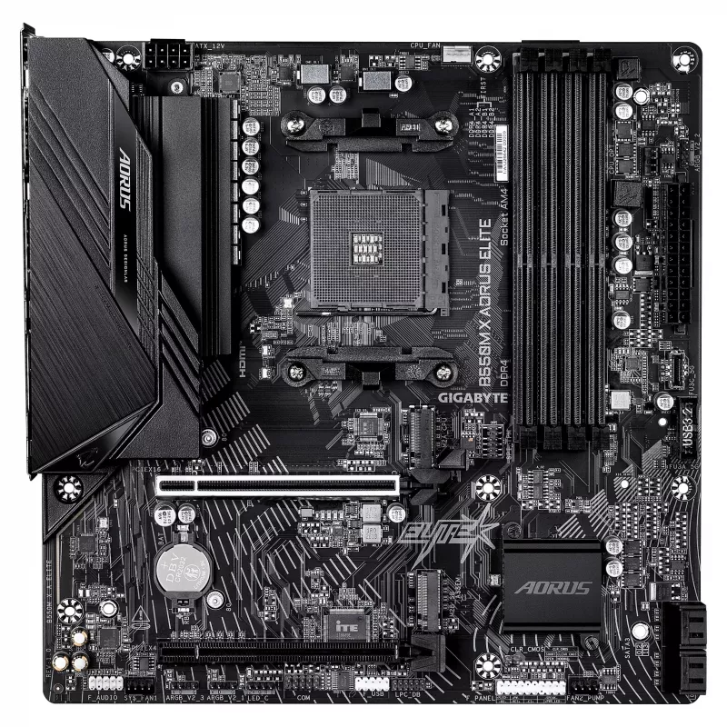 GIGABYTE B550M X AORUS ELITE AM4 Micro-ATX-emolevy, AMD B550, 4x DDR4, HDMI/DP, 2x M.2, 2.5GbE, Wi-Fi 6E
