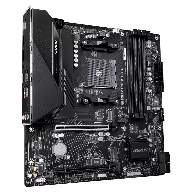 GIGABYTE B550M X AORUS ELITE AM4 Micro-ATX-emolevy, AMD B550, 4x DDR4, HDMI/DP, 2x M.2, 2.5GbE, Wi-Fi 6E
