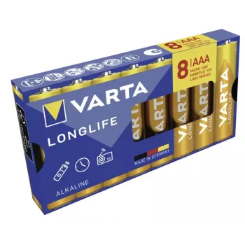 VARTA Longlife AAA LR03 Micro alkaliparistot, 8 kpl:n pakkaus, 1,5 V, blisteripakkaus