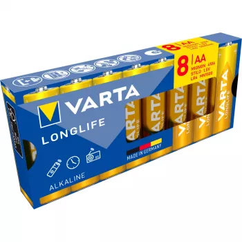 VARTA Longlife Power AA LR6 Mignon alkaliparistot, 8 kpl blisteri