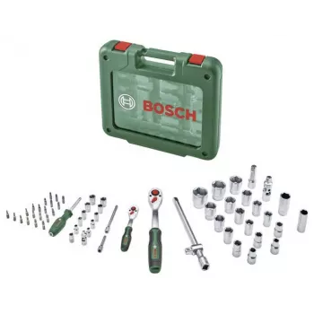 Bosch 60-osainen räikkä- ja hylsyavainsarja laukulla, 1/4