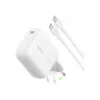 Belkin BOOSTCHARGE 100W USB-C GaN-verkkolaite 1,5m USB-C - USB-C kaapelilla - valkoinen