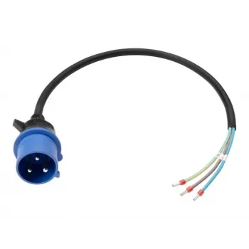Anker SOLIX -virtajohto IEC 60309 1P+N+E avopäähän, 32 A, 60 cm, sininen