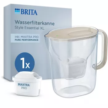 BRITA Style Essential XL vedensuodatinkannu 3,6L valkoinen + MAXTRA PRO Pure Performance Sand