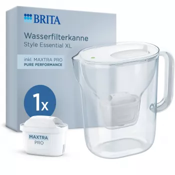 BRITA Style Essential XL valkoinen vedensuodatinkannu MAXTRA PRO Pure Performance -suodatinpatruunalla