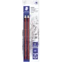 STAEDTLER Tradition Jumbo HB kolmiomaiset grafiittikynät, 2 kpl:n pakkaus, musta klassisilla raidoilla