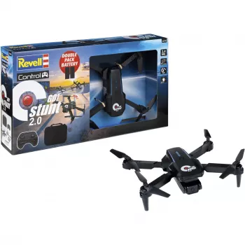Revell RC Quadrocopter GO! Stunt 2.0 - 2,4 GHz 4-kanavainen Ready-to-Fly drooni 6-akselisella gyroskoopilla, Headless-tilalla, 360° flipeillä, LED-valoilla, 3 nopeustasolla, LiPo-akulla, yli 8-vuotiaille lapsille