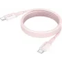 ANSMANN magneettinen USB-C-silikakaapeli 1,2 m roosa