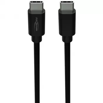 ANSMANN USB-C–USB-C data- ja latauskaapeli 2m musta 60W PD