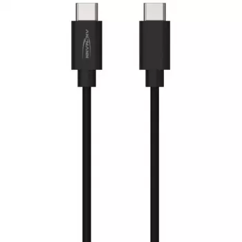 ANSMANN USB-C–USB-C data- ja latauskaapeli 2m musta 60W PD