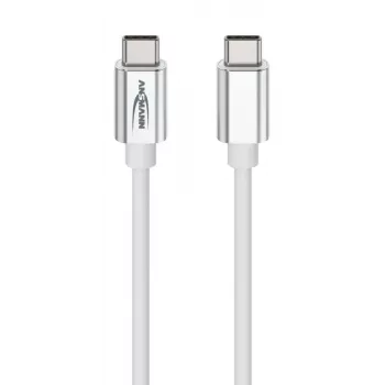 ANSMANN USB-C–USB-C data- ja latauskaapeli 1,2 m valkoinen 60W