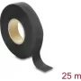 Delock kangasteippi 25 m x 19 mm repäisykestävä itseliimautuva musta