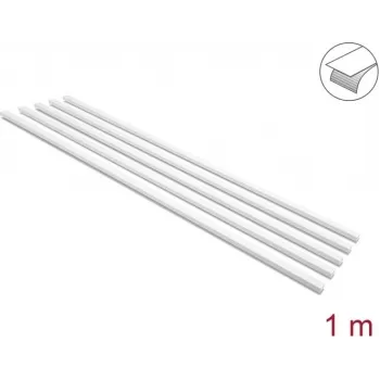Delock itseliimautuva kaapelikanava liukukannella 20 x 10 mm, 1 m, 5 kpl:n pakkaus, valkoinen
