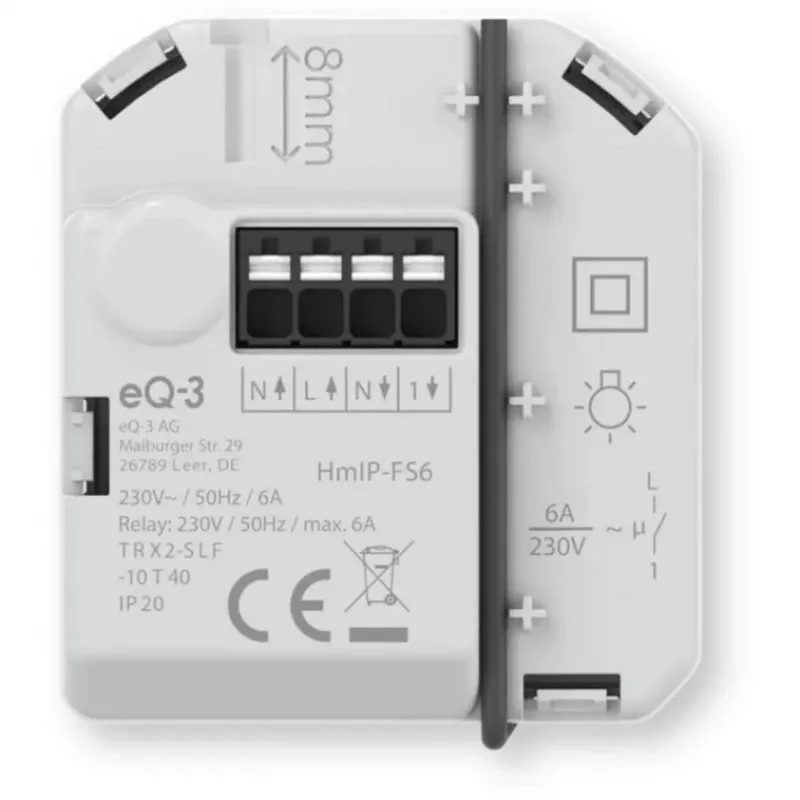 Homematic IP uppoasennettava kytkinaktori 6A