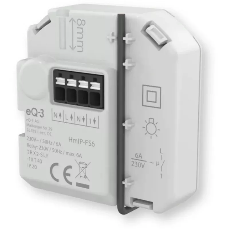 Homematic IP uppoasennettava kytkinaktori 6A