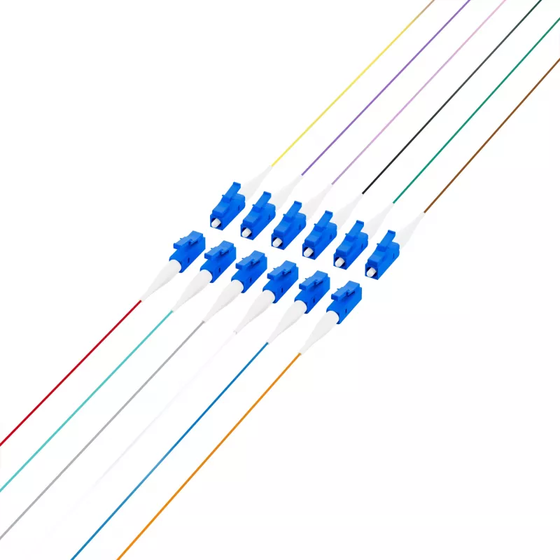 EFB FTTH-pigtail LC OS2 G.657.A2 12 värin sarja, 2 m, singlemode 9/125µm, taivutusherkkä, 12 kuitua