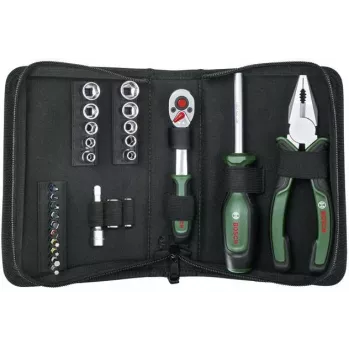 Bosch Starter-työkalusarja, 26-osainen (vihreä/musta, tekstiilinen vetoketjupussi)