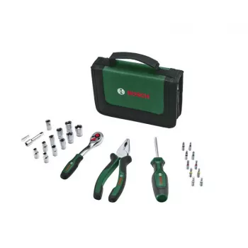 Bosch Starter-työkalusarja, 26-osainen (vihreä/musta, tekstiilinen vetoketjupussi)