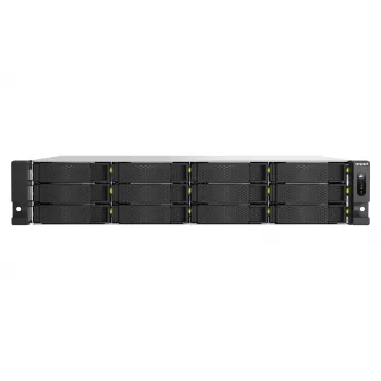 QNAP TS-H1465U-RP-8G 12-paikkainen 2U rack-asennettava NAS, Intel Xeon D-1622, 16GB DDR4 ECC, 2x 10GbE, kahdennettu virtalähde