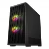 Fortron M330 Mini-Tower-PC-kotelo karkaistulla lasilla, musta