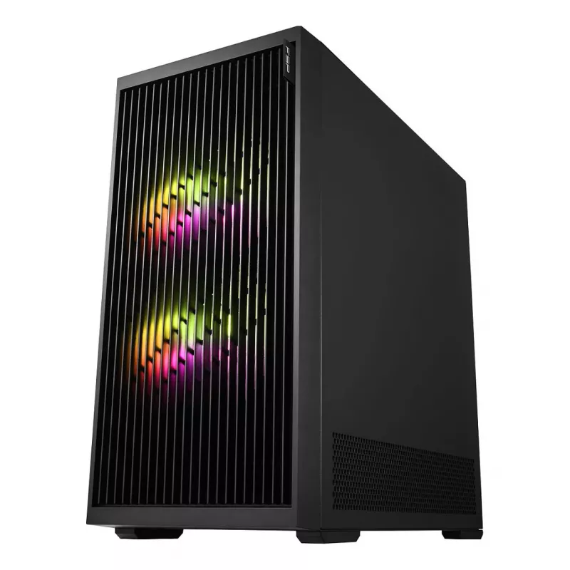 Fortron M330 Mini-Tower-PC-kotelo karkaistulla lasilla, musta