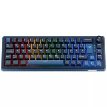 Ducky OK-M 65 mekaaninen pelinäppäimistö, 65 % asettelu, Hot-Swappable KTT lineaariset kytkimet, Per-Key RGB, ISO, PBT Double-Shot -näppäinhatut, johdollinen USB-C, musta