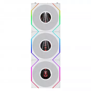 Lian Li UNI FAN TL120 LCD FLEX Wireless ARGB 120mm PWM -kotelotuuletin, 3 kpl:n pakkaus valkoinen
