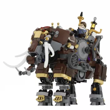 Lumibricks Steamphant Steampunk elefantti LED-rakennussarja 800 osaa USB-käyttöinen näyttelymalli