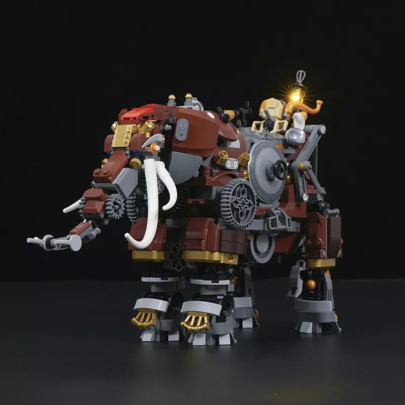 Lumibricks Steamphant Steampunk elefantti LED-rakennussarja 800 osaa USB-käyttöinen näyttelymalli