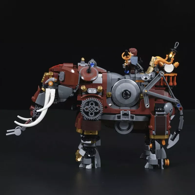 Lumibricks Steamphant Steampunk elefantti LED-rakennussarja 800 osaa USB-käyttöinen näyttelymalli