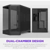 NZXT H6 2026 Mid-Tower Airflow Gaming -kotelo musta Tempered Glass