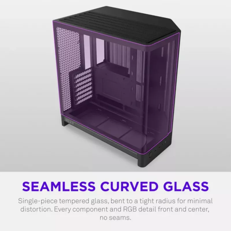 NZXT H6 2026 Mid-Tower Airflow Gaming -kotelo musta Tempered Glass