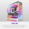 NZXT H6 2026 Mid-Tower Airflow Gaming -kotelo valkoinen Tempered Glass
