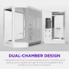 NZXT H6 2026 Mid-Tower Airflow Gaming -kotelo valkoinen Tempered Glass