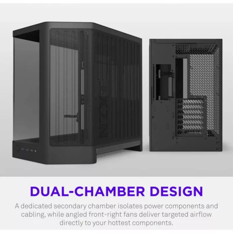 NZXT H6 RGB+ 2026 Mid-Tower Airflow Gaming -kotelo musta karkaistu lasi