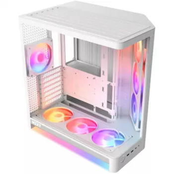 NZXT H6 RGB+ 2026 Mid-Tower Airflow Gaming -kotelo valkoinen karkaistu lasi